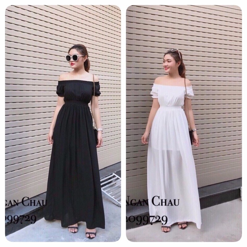 đầm maxi dự tiệc voan lụa hot - MX01