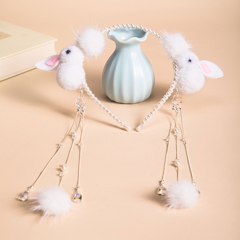 Băng Đô Tai Thỏ Tua Rua Hóa Trang Lolita