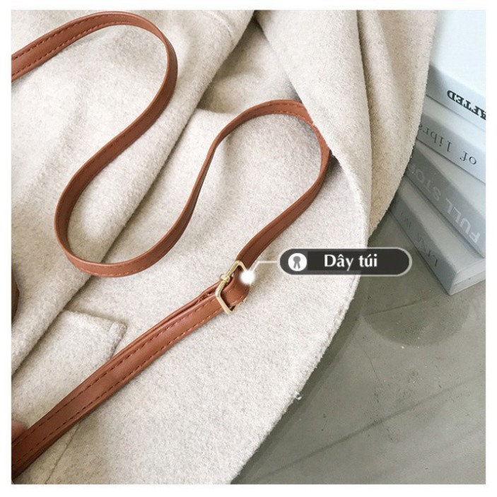 [Nhập Khẩu - FreeShip] Túi xách Túi đeo chéo nữ Da lộn viên bông tiểu thư Màu đen nâu kaki Cao cấp công sở đi làm dự tiệ | BigBuy360 - bigbuy360.vn