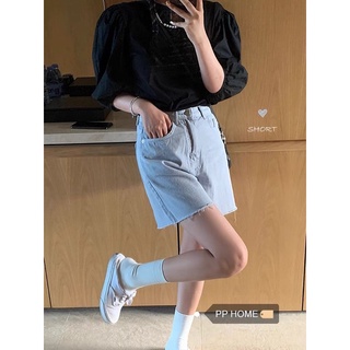 Quần short lửng xanh dương rách