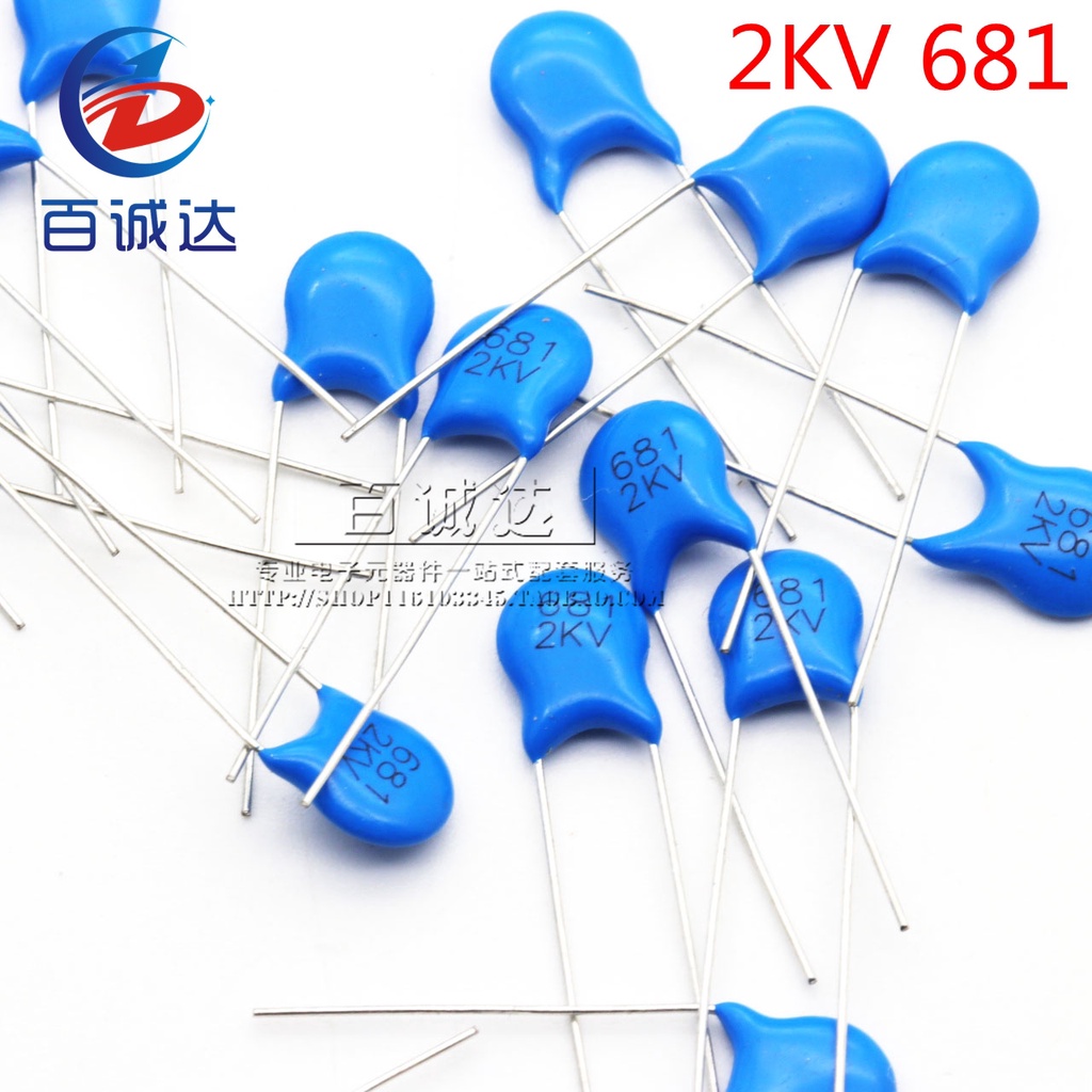 100 CÁI tụ điện gốm cao áp 2KV 681 680PF 2KV681