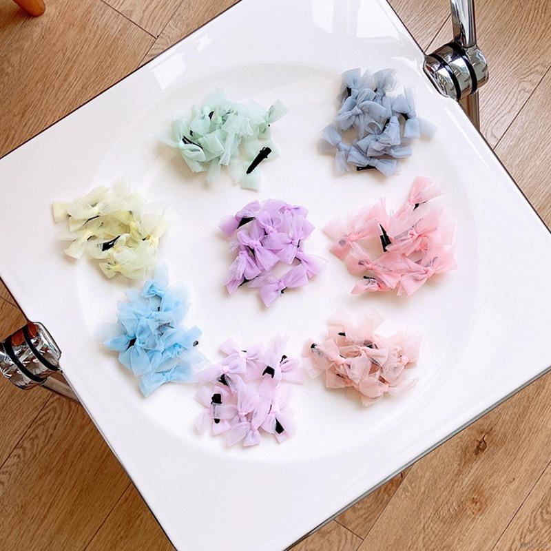 Set 10 kẹp tóc hình nơ dễ thương nhiều màu sắc dành cho bé gái