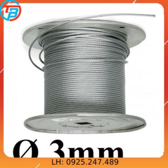 Dây cáp thép mạ kẽm Phi [ 3mm ] dài 1 mét – 1000 mét CÁP THÉP Thái Bình VinàN