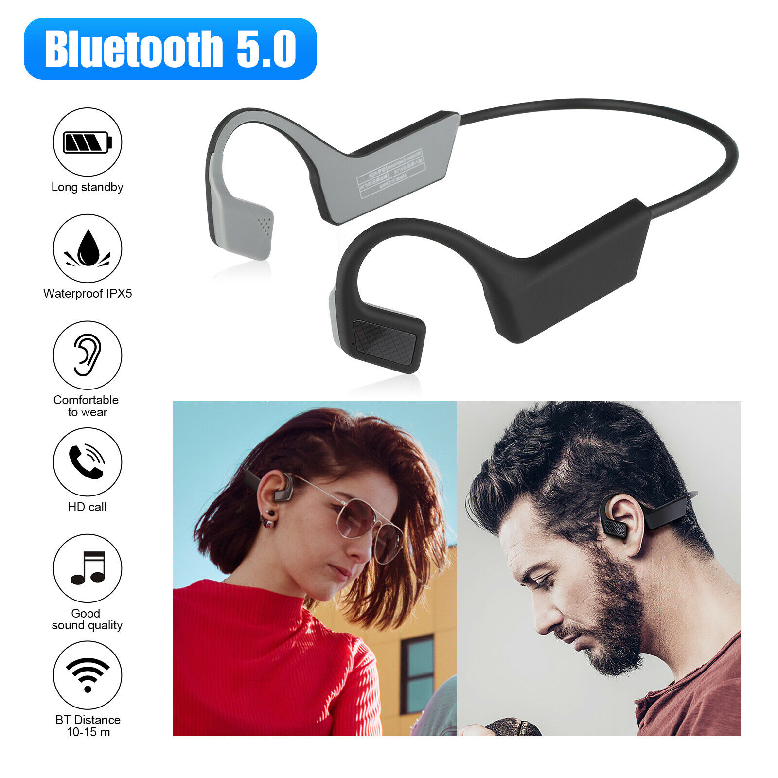 Tai Nghe Không Dây Bluetooth 5.0 Truyền Âm Qua Xương