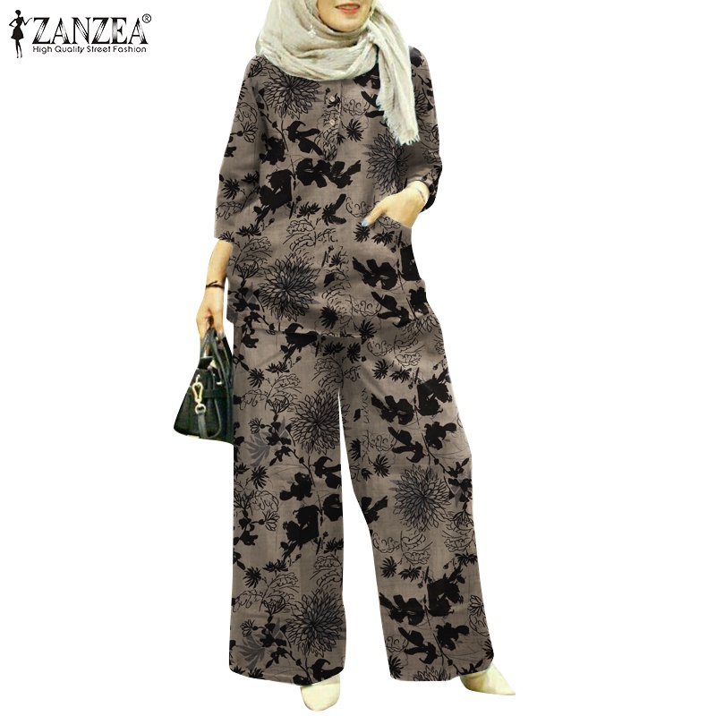 Zanzea Set Đồ Dài 3/4 Phong Cách Hồi Giáo Cho Nữ