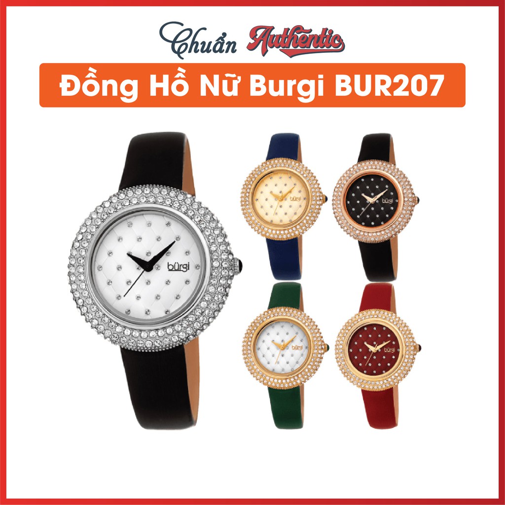 Đồng Hồ Nữ Burgi BUR207 Mặt Mâm Xôi Đính Đá