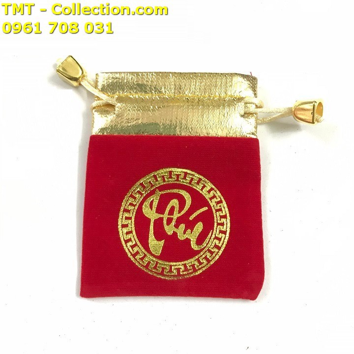 Combo 10 Túi gấm nhung chữ Phúc; Màu đỏ; 9x7cm (Dài x Rộng) - SP005126