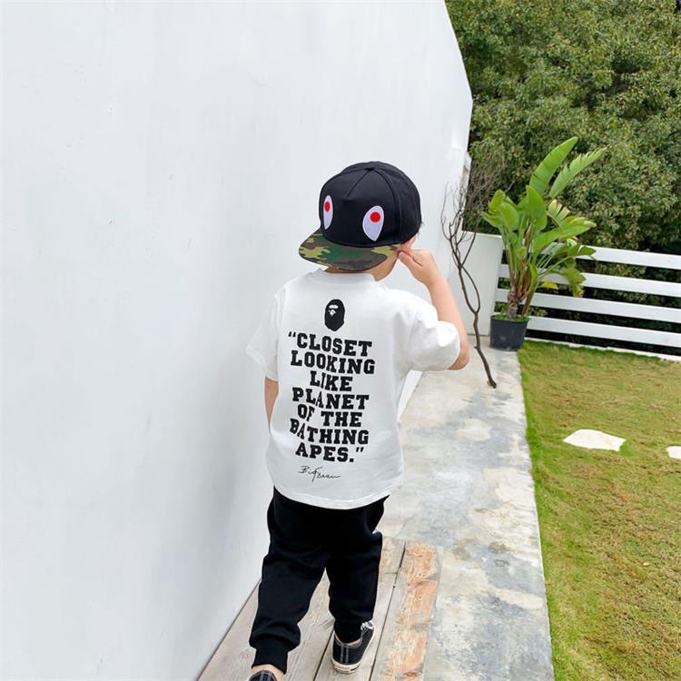 Áo thun tay lỡ Bape look like cho bé , áo thun bé trai , bé gái ,Kid_genZ