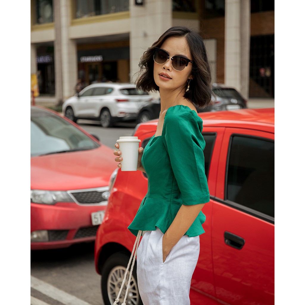 Áo Linen Nữ màu Xanh Lá Pride F2 Fashion & Freedom