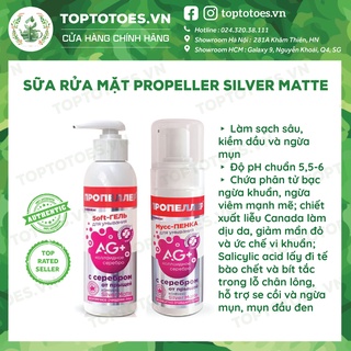 Gel và Foam rửa mặt Propeller SOS Silver Matte kiềm dầu, giảm mụn, viêm