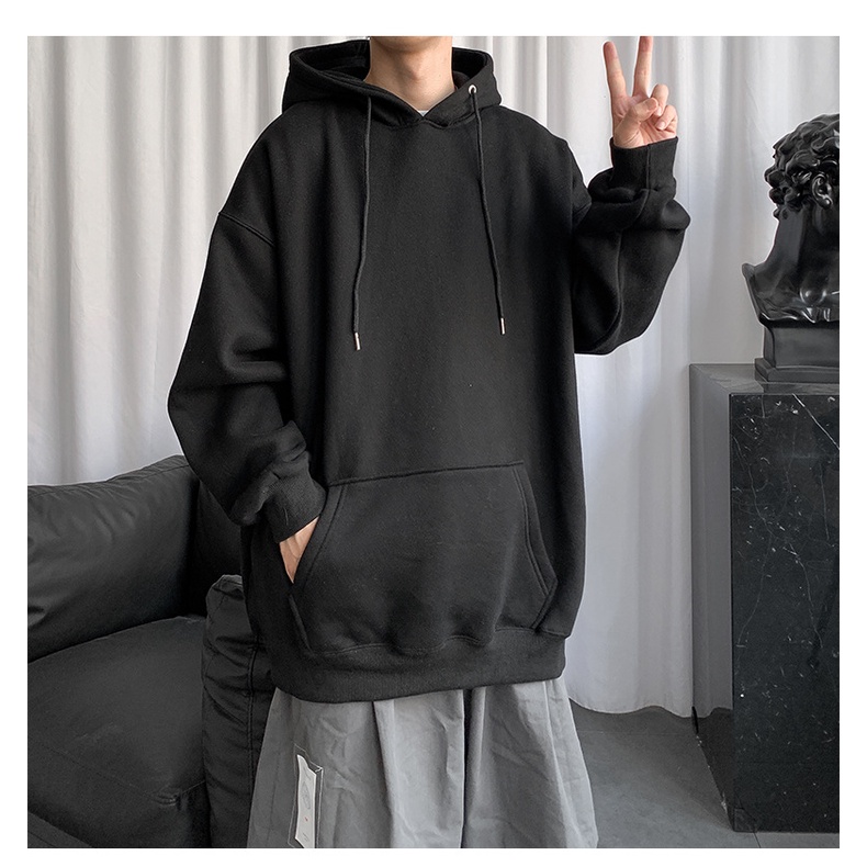 Áo Hoodie Nam Nữ Trơn Nỉ Dài Tay Phong Cách Hàn Quốc Tay Dài Form Rộng | BigBuy360 - bigbuy360.vn