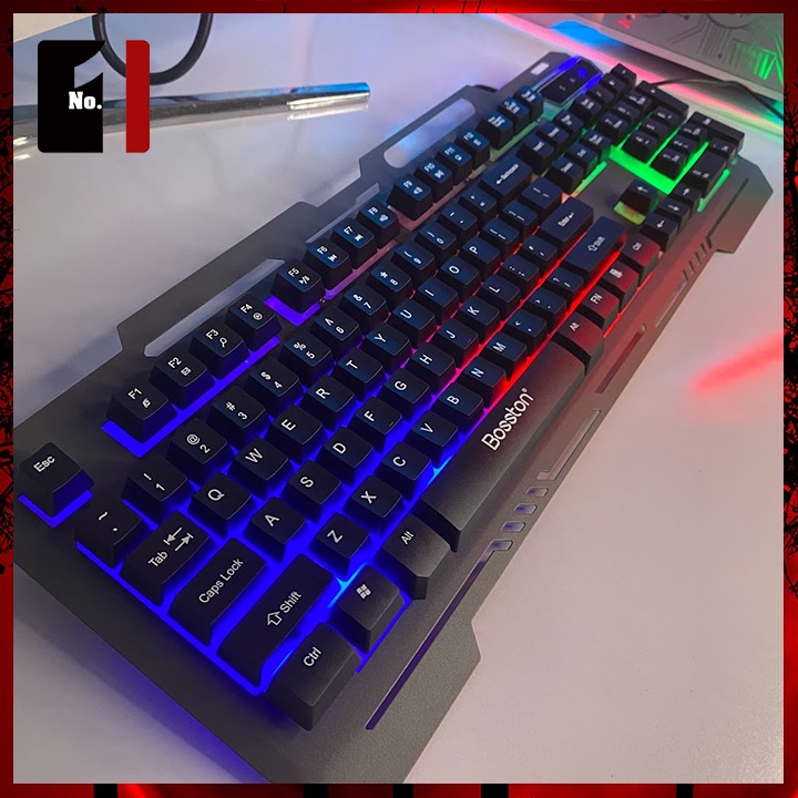 Bàn Phím Giả Cơ Gaming Máy Vi Tính Bosston K380 Led RGB Bàn Phím Dây Game Thủ Chuyên Game Laptop Pc