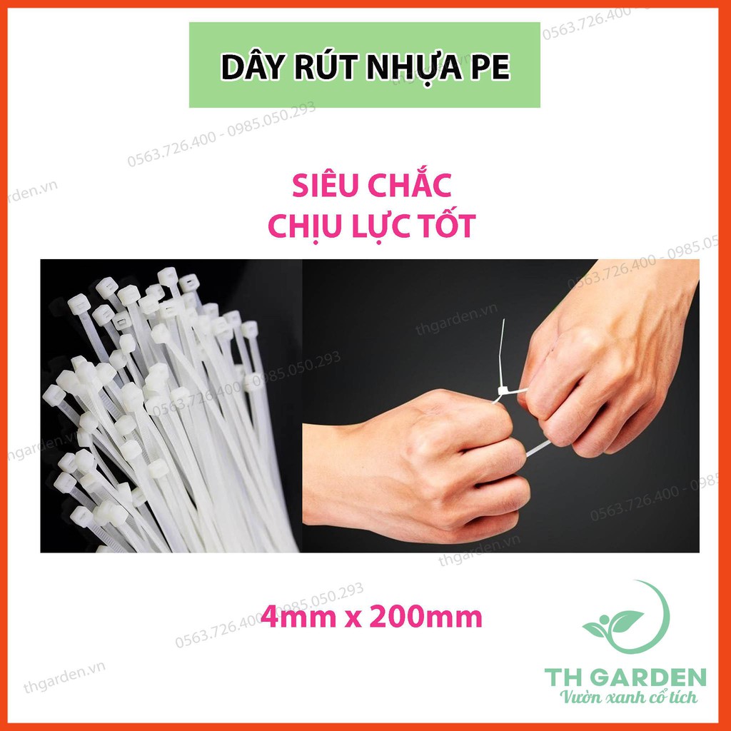 100 Dây Thít, Lạt Thít, Dây Rút Nhựa - Dài 20cm - Dẻo Dai Siêu Chắc, Siêu Bền