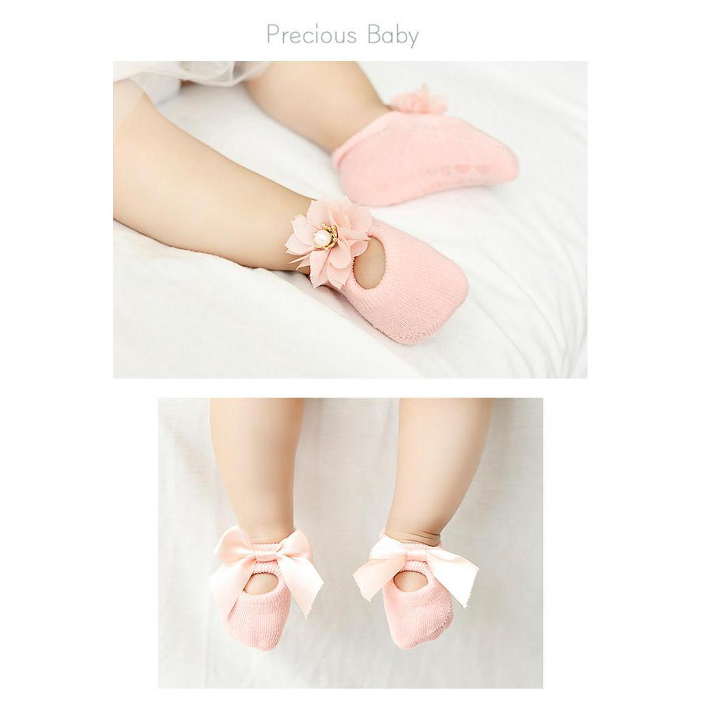 Bộ 3 đôi tất Luckycandy phối nơ cho bé gái