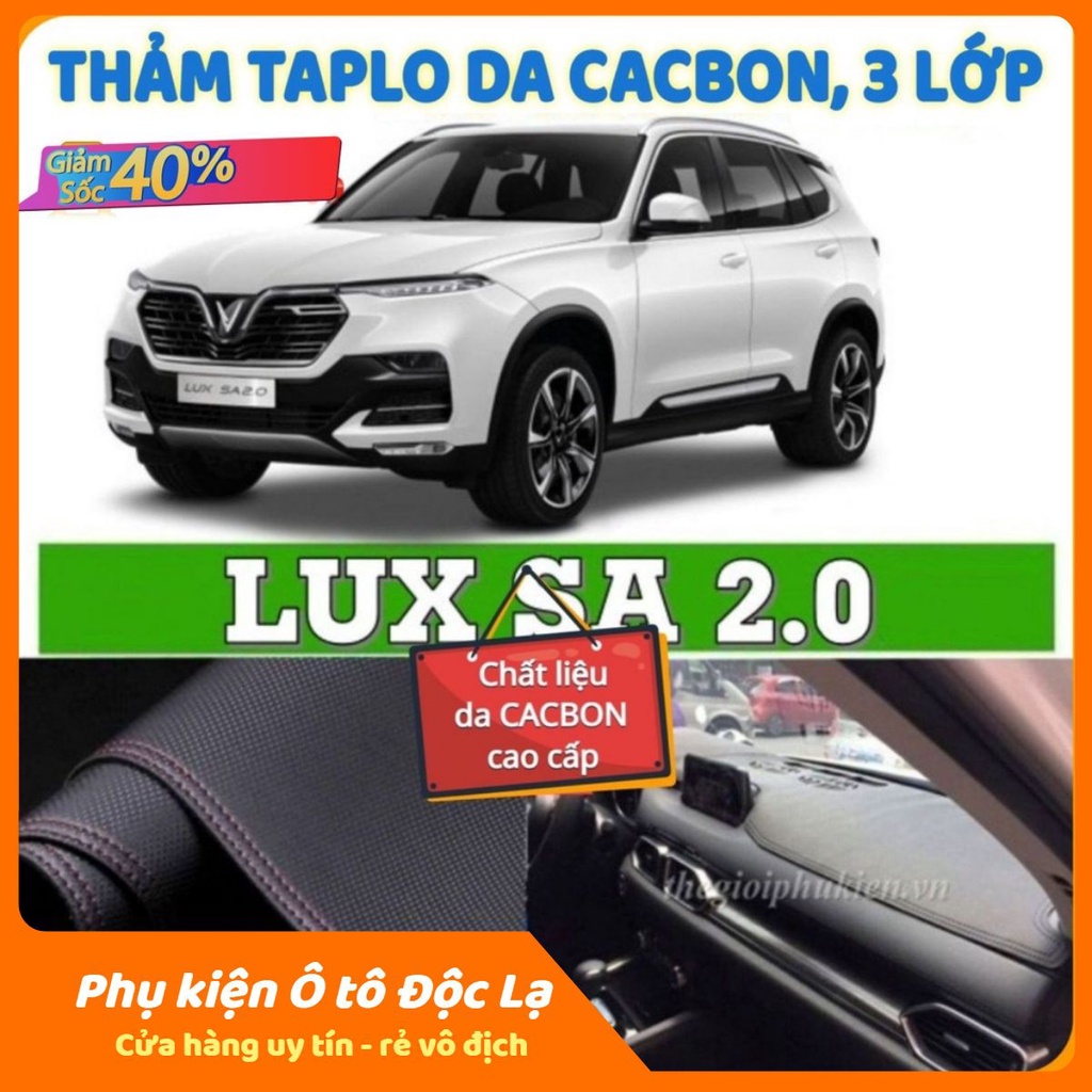 Thảm taplo Vinfast LUX SA 2.0 2019- 2021 vân Cacbon 3 lớp cao cấp, chống nóng, bảo vệ ô tô hiệu quả