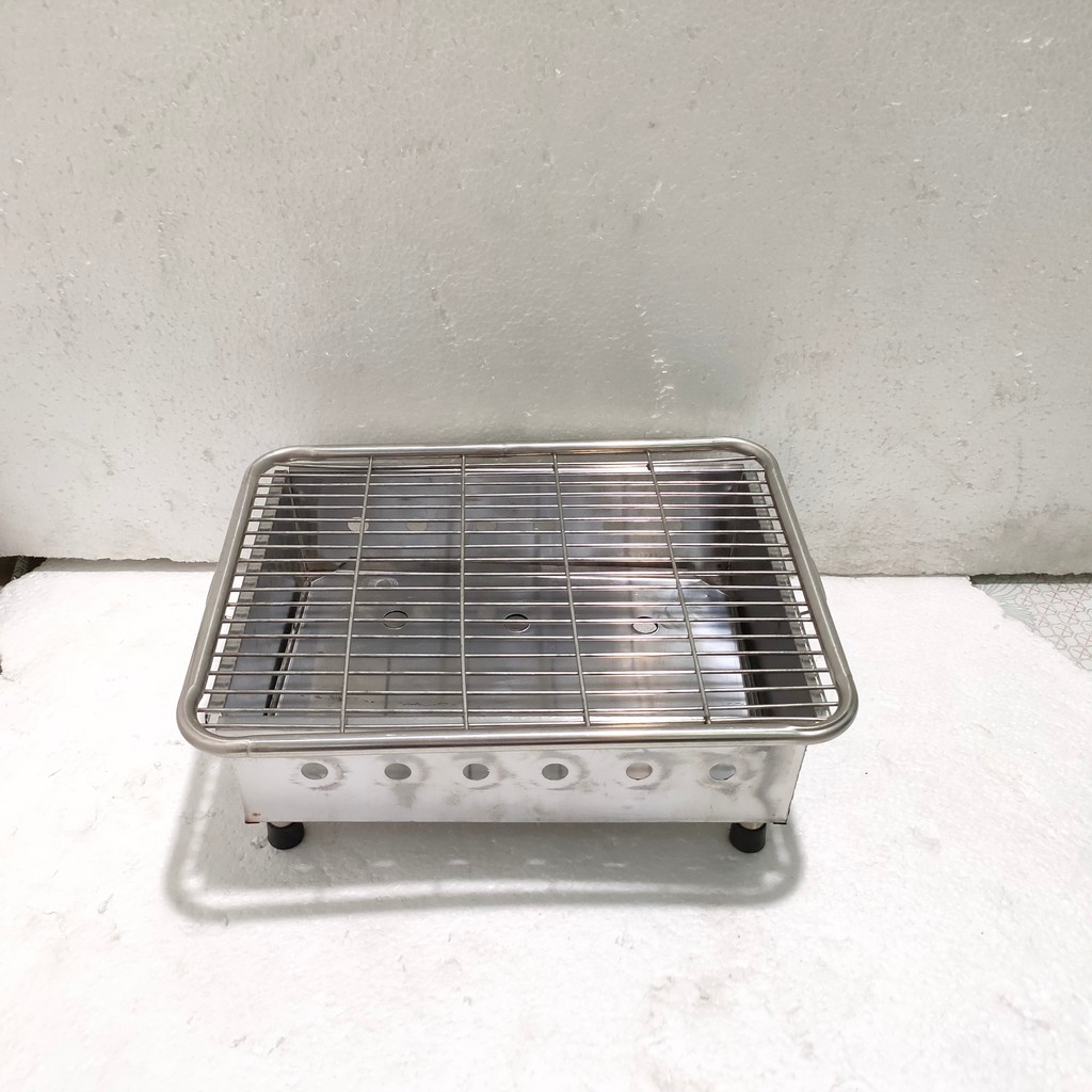 Lò Nướng Than Inox Có Chân Thấp LN022I - KT 36x26x15cm