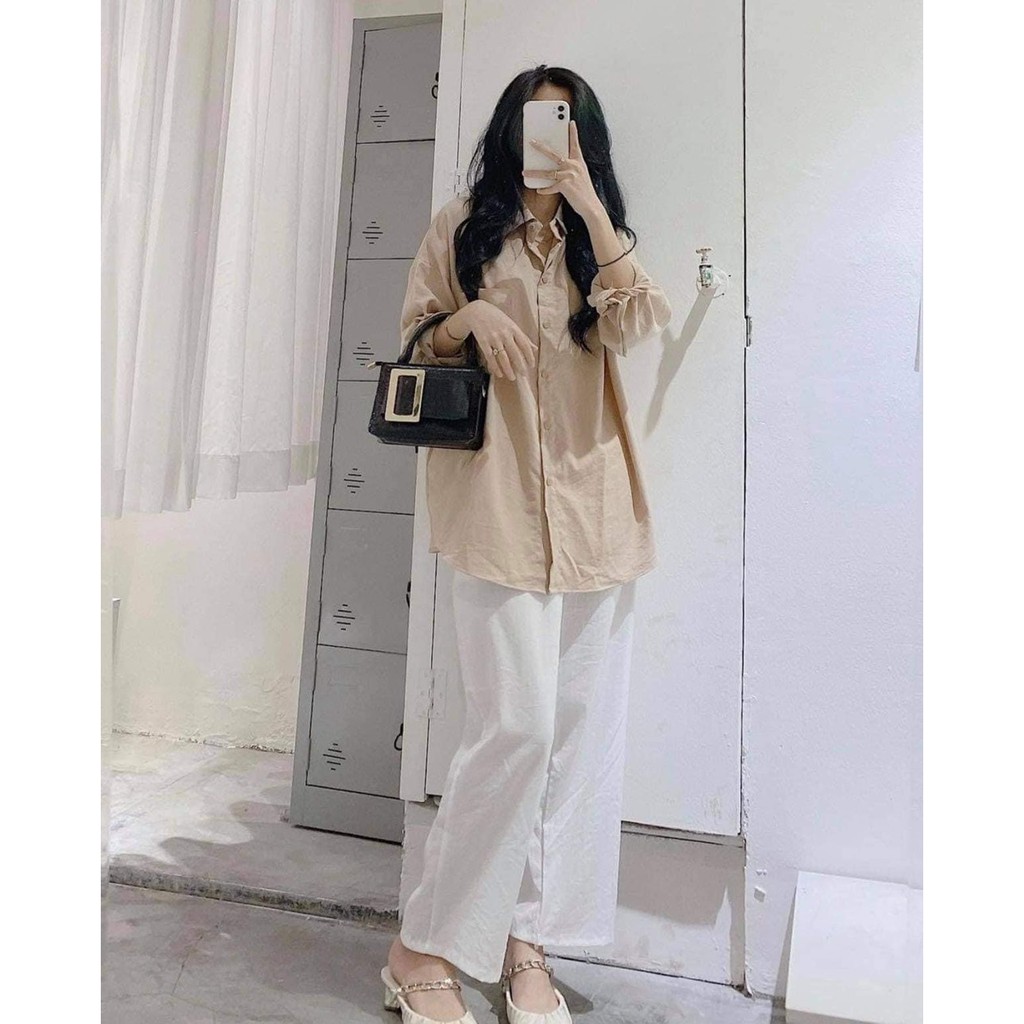Bán sỉ Sét đũi áo sơ mi túi ngực mix quần xuông cho nữ