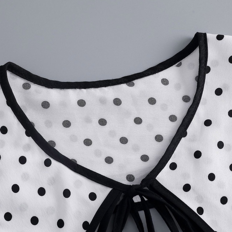 Áo Sơ Mi Giả Nhiều Lớp Họa Tiết Chấm Bi Phong Cách Hàn Quốc Thời Trang Mùa Hè Cho Nữ