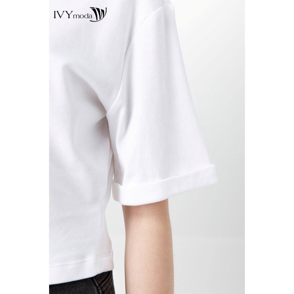 Áo croptop nữ in nổi IVY moda MS 57B9267