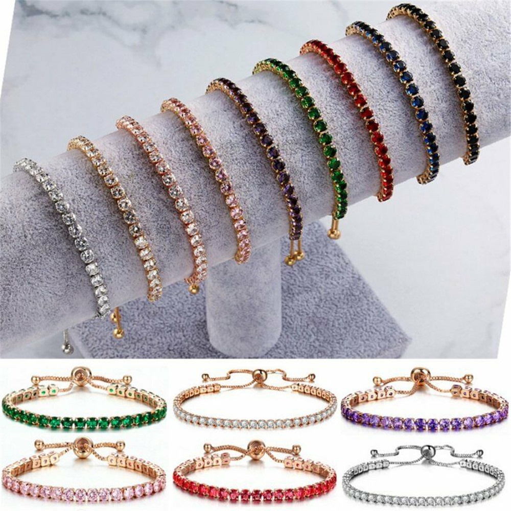 Vòng tay hợp kim đính đá đơn giản cho nữ