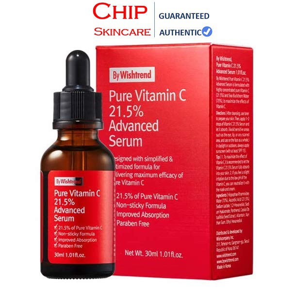 [Mẫu Mới] Tinh Chất Làm Mờ Mụn Thâm - Dưỡng Trắng Da By Wishtrend Pure Vitamin C 15% Advanced Serum