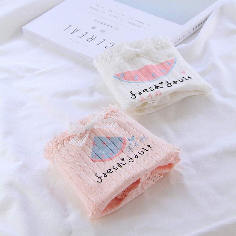 Quần Lót Nữ Cotton gân tăm siêu co giãn mỏng mát tôn dáng dễ thương Dưa hấu mã 692 | BigBuy360 - bigbuy360.vn