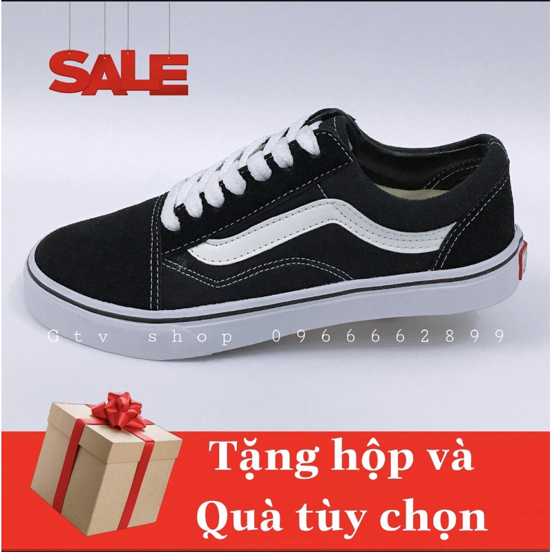 [Full box + bill ] Tặng quà tùy chọn - Giày thể thao nam nữ 𝐕𝐀𝐍𝐒  OLD SKOOL mũi giày da nỉ, dải size 36-43.   .