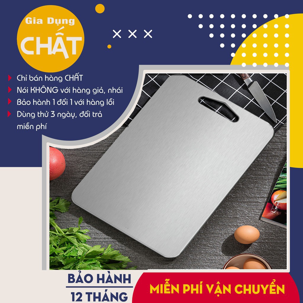Thớt Inox 304 Kháng Khuẩn Cừờng Lực- Vệ Sinh Dễ Dàng- Rã Đông Nhanh - Chống Ẩm Mốc - Không Xước Dăm- Không Mùn Gỗ