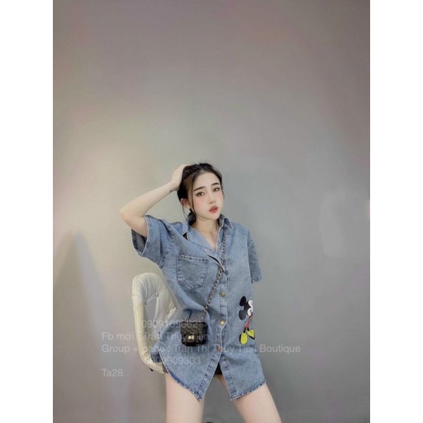 Áo sơ mi bò demi MICKEY