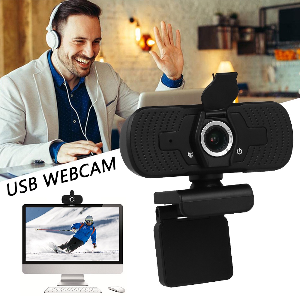 Webcam Full HD 1080P kết nối USB kèm micro cho máy tính