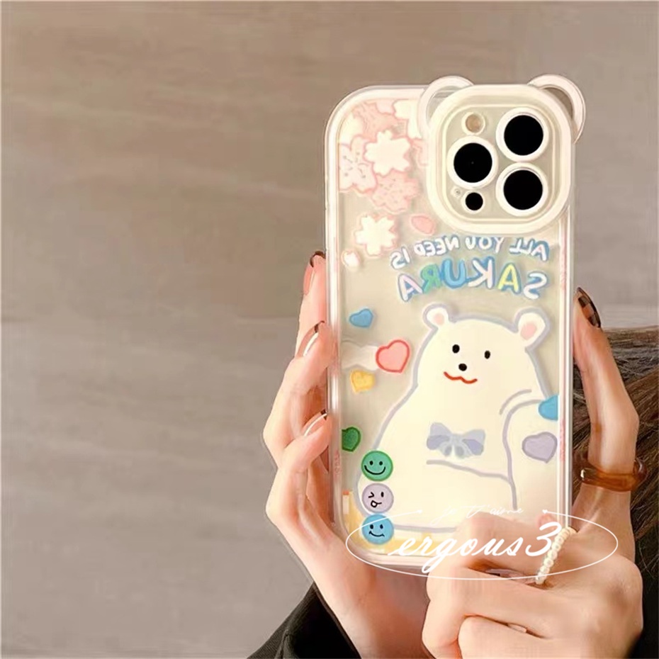 Ốp Điện Thoại Mềm Họa Tiết Gấu Dễ Thương Cho iPhone 14 13 12 11 Pro Max SE2020 X XR Xs Max 7 8 6 6s Plus