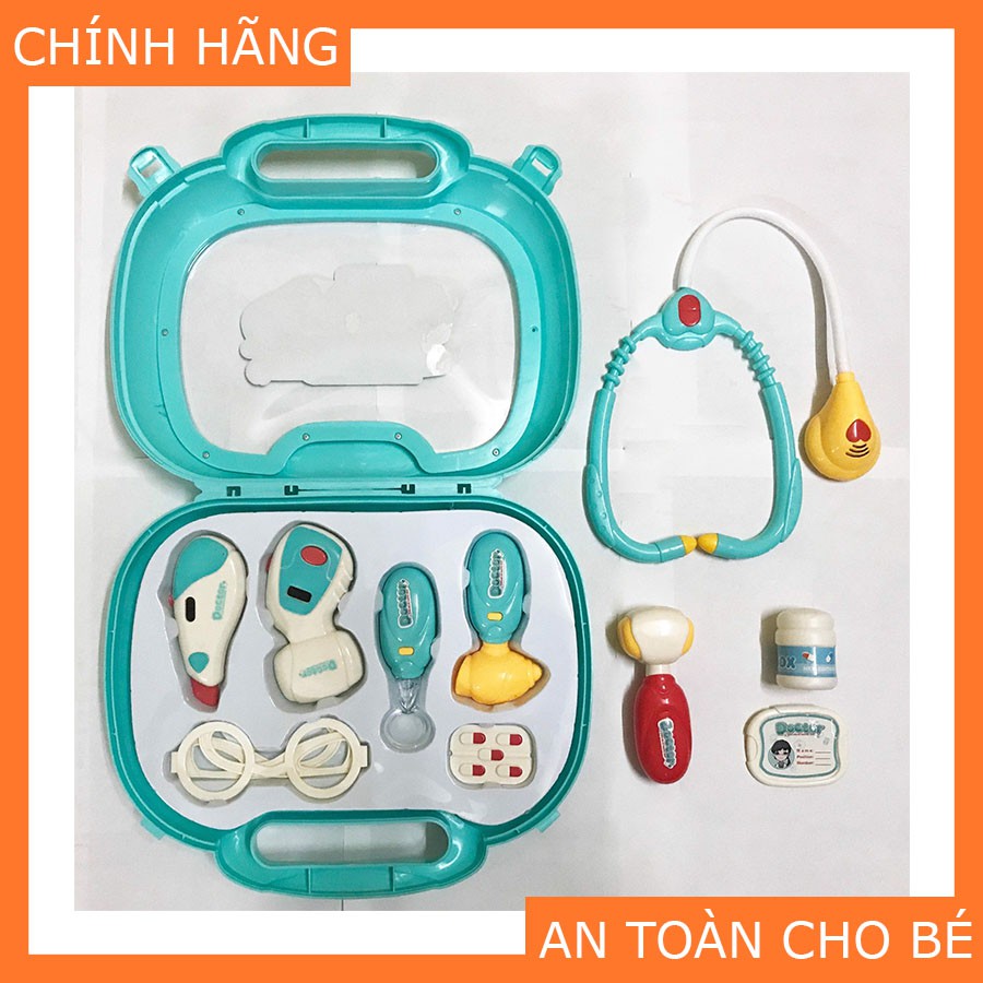 Bộ Đồ Chơi Bác Sĩ Có Đèn Và Âm Thanh Giả Lập - Duka (Màu Xanh)