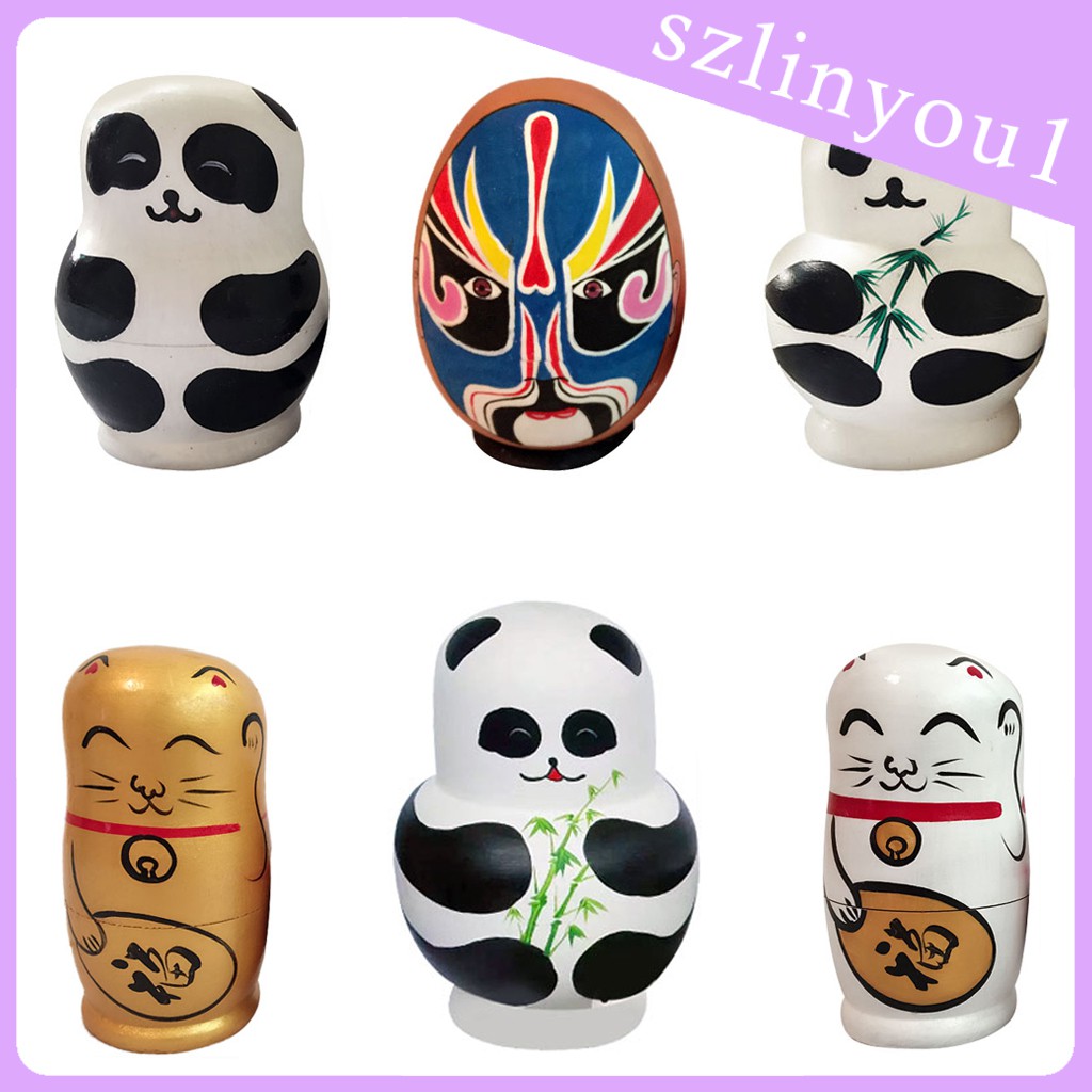 Bộ 5 Búp Bê Nga Matryoshka Hình Gấu Trúc