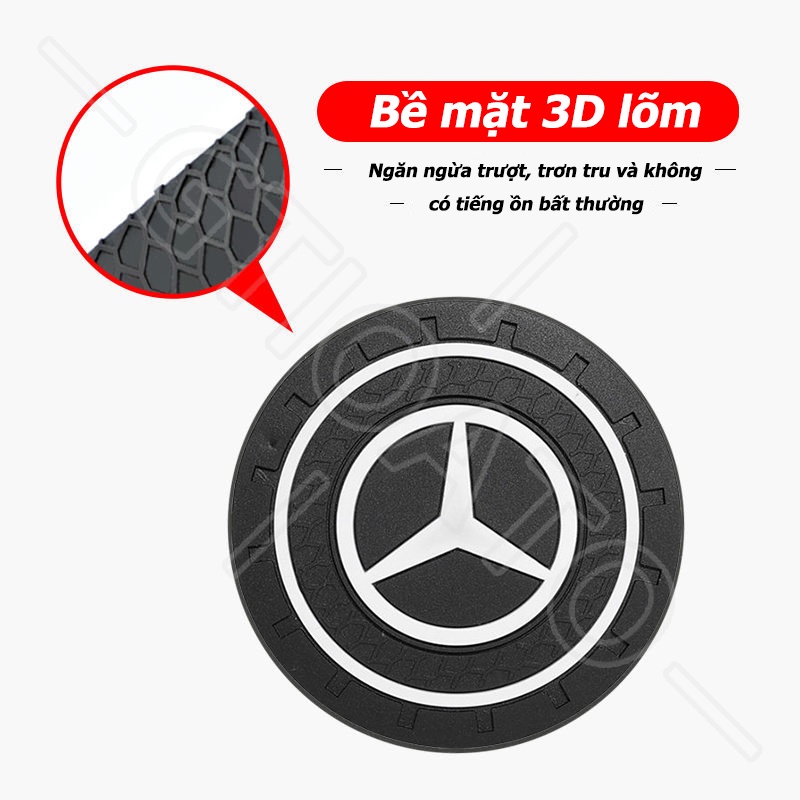 GTIOATO Miếng Lót Cốc Xe Ô Tô Lót Ly Xe Ô Tô Chống Trượt Miếng Lót Ly Xe Ô Tô Trang Trí NộI ThấT Ô Tô Cho Mercedes Benz W124 W204 C300 GLC300 W212 S500 Benz AMG W205 W203 E300 CLA AMG G63 W202 W207 GLB E200