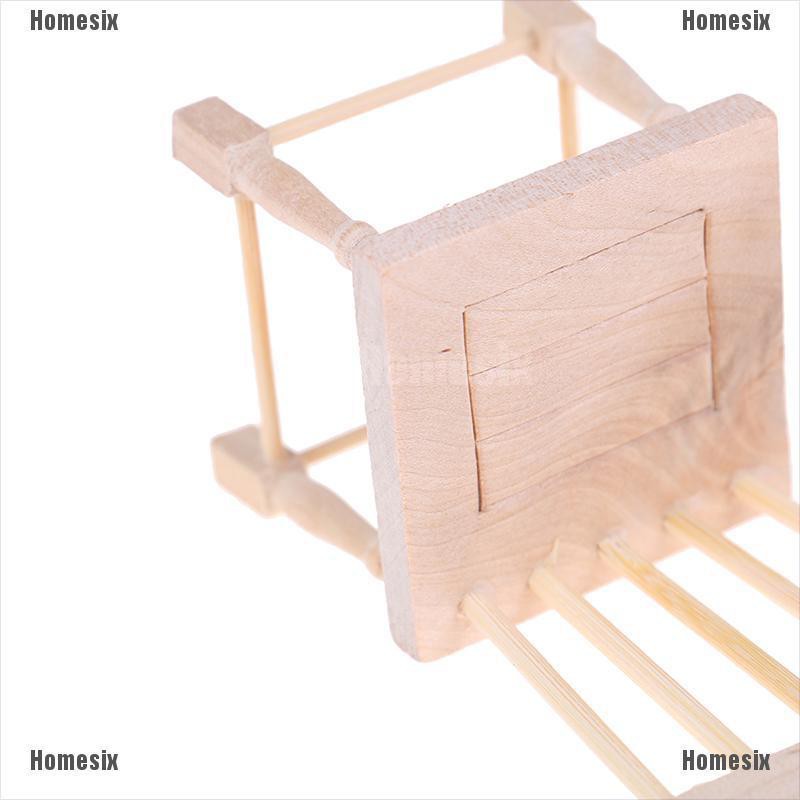 [HoMSI] 1:12 Dollhouse Miniature Mini Wood Color Chair Model Furniture Accessories SUU