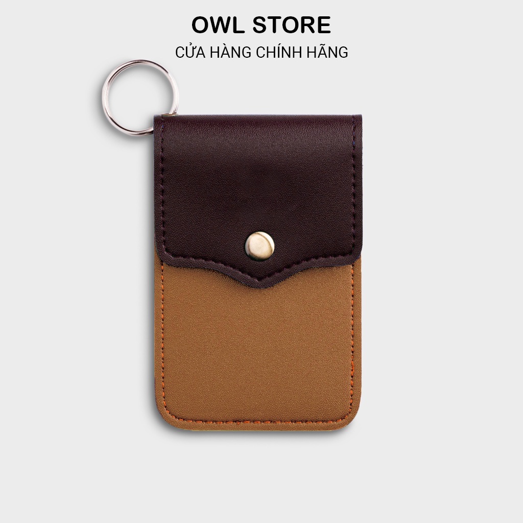 Móc khóa thời trang ví da cao cấp cầm tay đựng tiền, thẻ ngân hàng, vé gửi xe, bảng tên - VIVA - OWL
