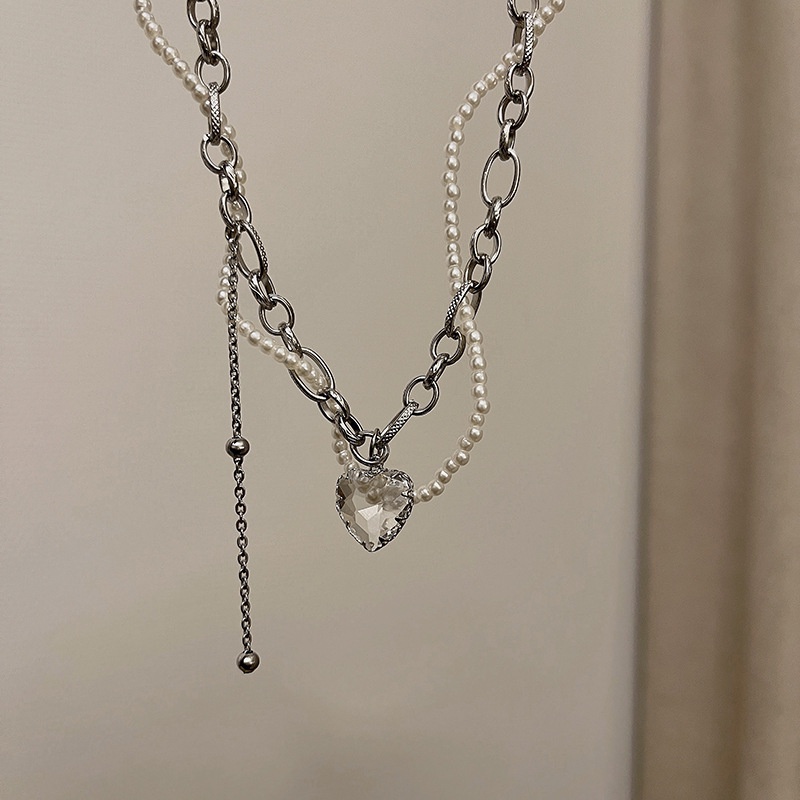 Vòng cổ Đính Ngọc Trai Sang Trọng Phong Cách Harajuku