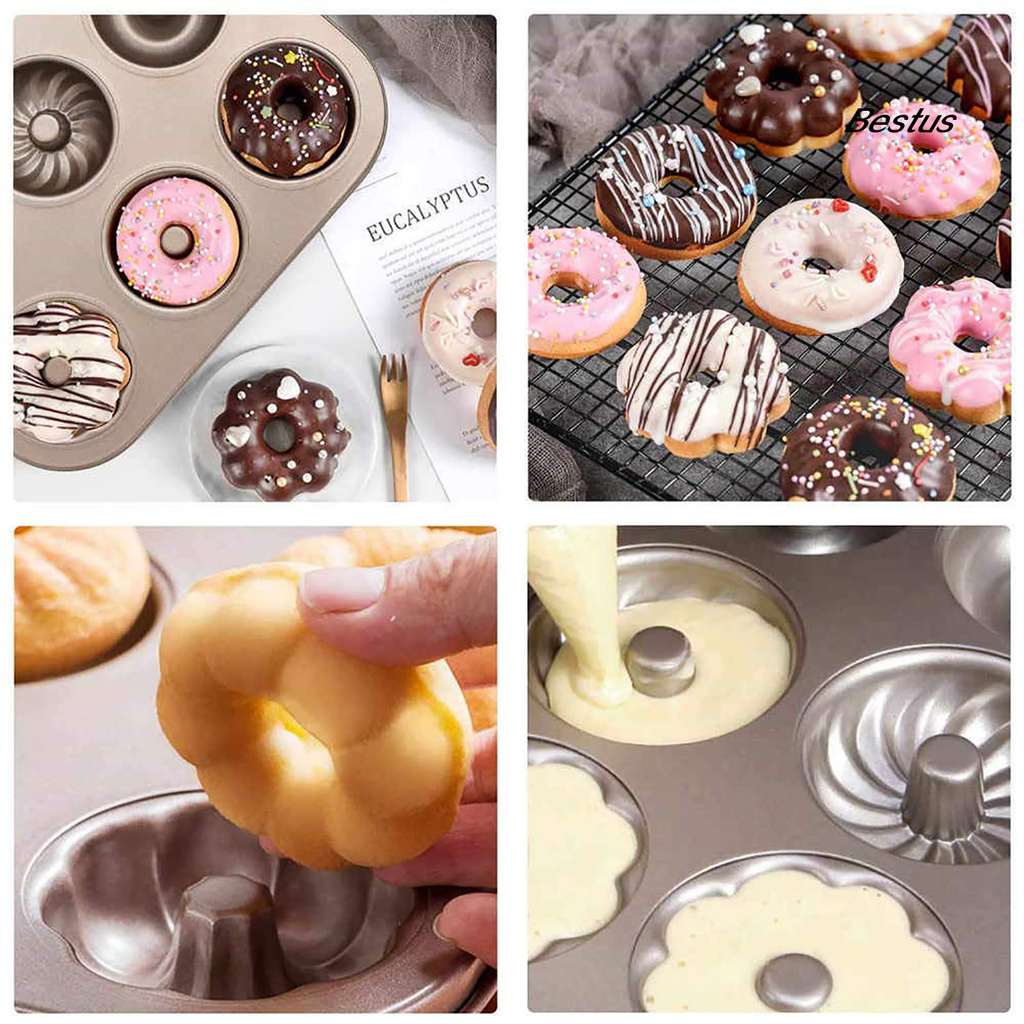 Khuôn Nướng Bánh Donut 9 Ngăn Chống Dính Chịu Nhiệt Cao