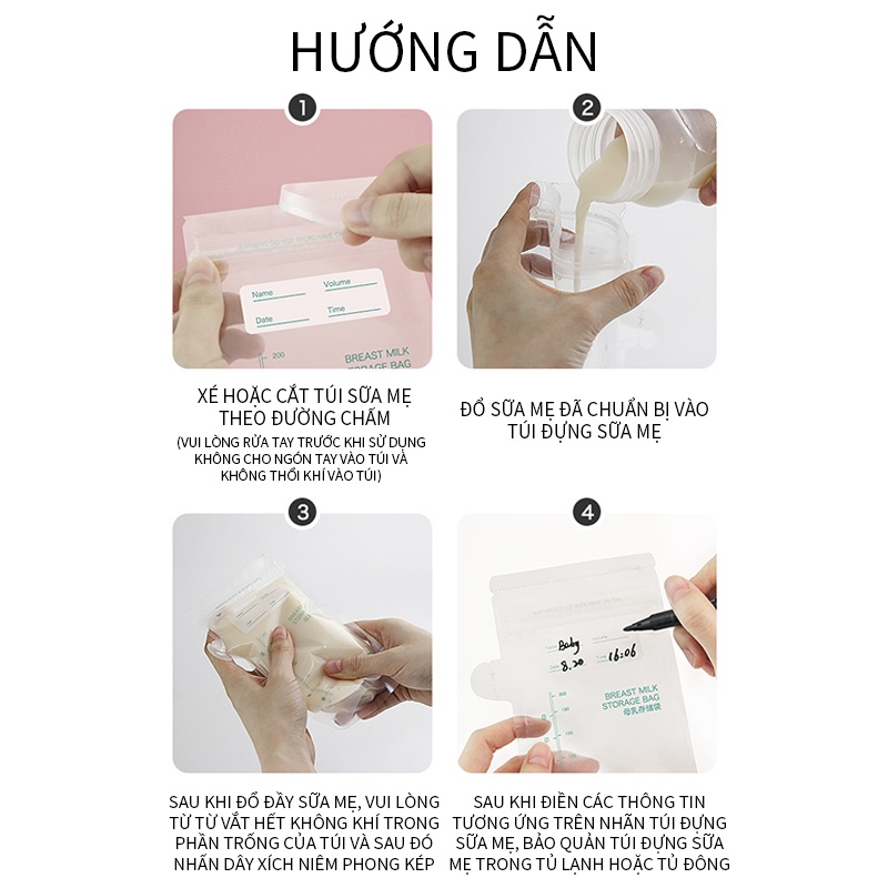 [HCM]Túi trữ sữa, túi đựng sữa mẹ Misuta có vòi tiện lợi 150ml/200ml hộp 30 chiếc【MY-CND200】