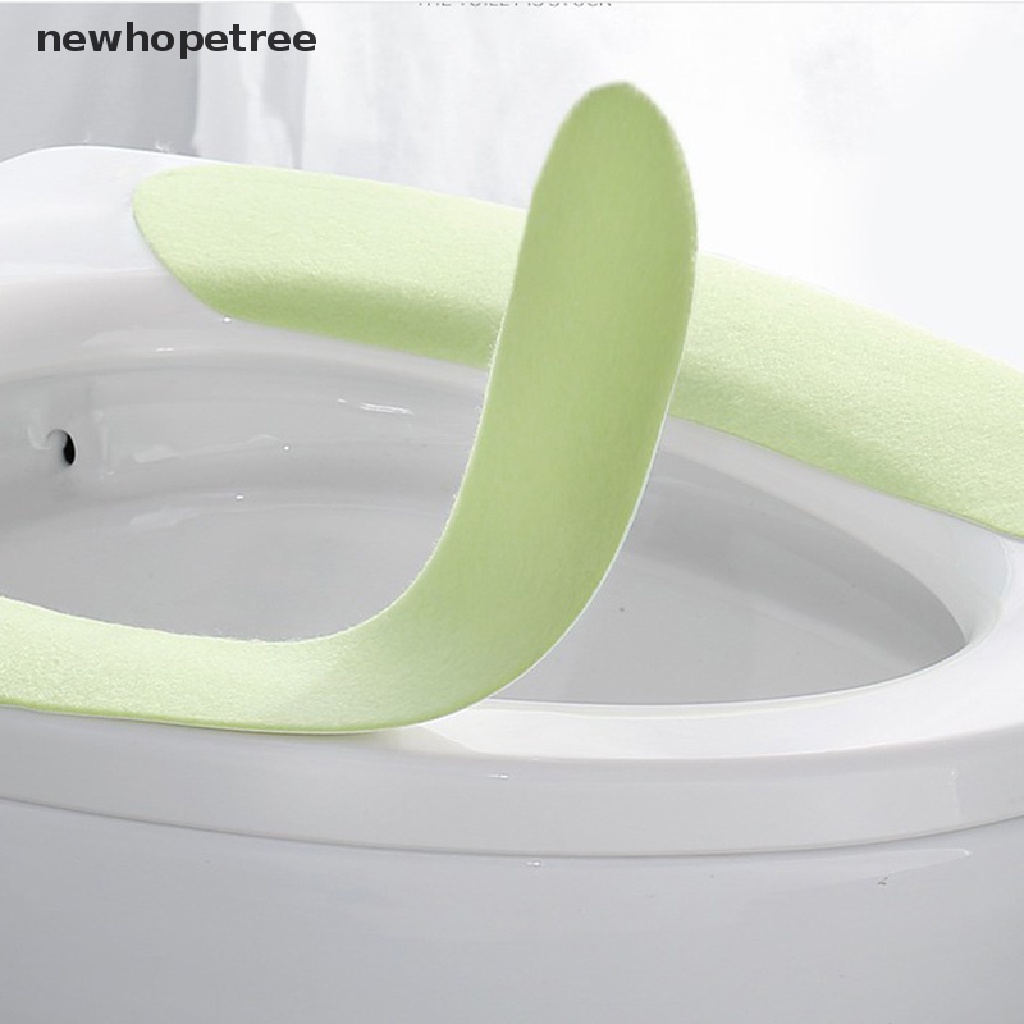 newhopetree 1 Pair Warmer Toilet Seat Mat Washable Cushion Sticker Crop Tiolet Seat Cover OIK