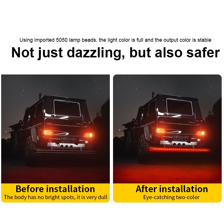 Dải Đèn LED Cảnh Báo 12V 24V Ánh Sáng Đỏ Hổ Phách Linh Hoạt Gắn Đuôi Xe Hơi / Xe Tải / Jeep SUV RV