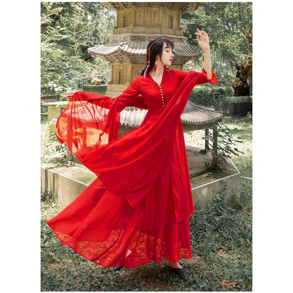 Váy Maxi Vintage Sa Mạc Đỏ