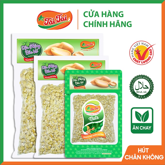 Đậu phộng bóc vỏ Tài Tài gói hút chân không 150g - 350g