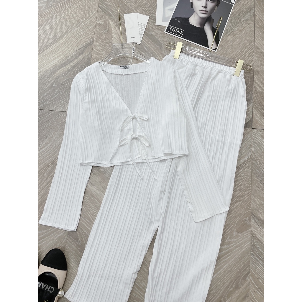 Set áo croptop thắt dây