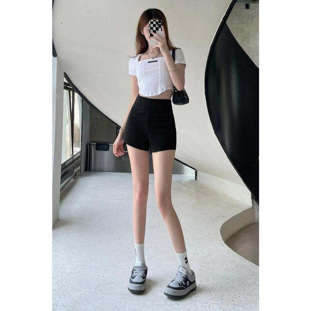 52809 Quần Short Đen Co Giãn Quần Hông Quần Legging