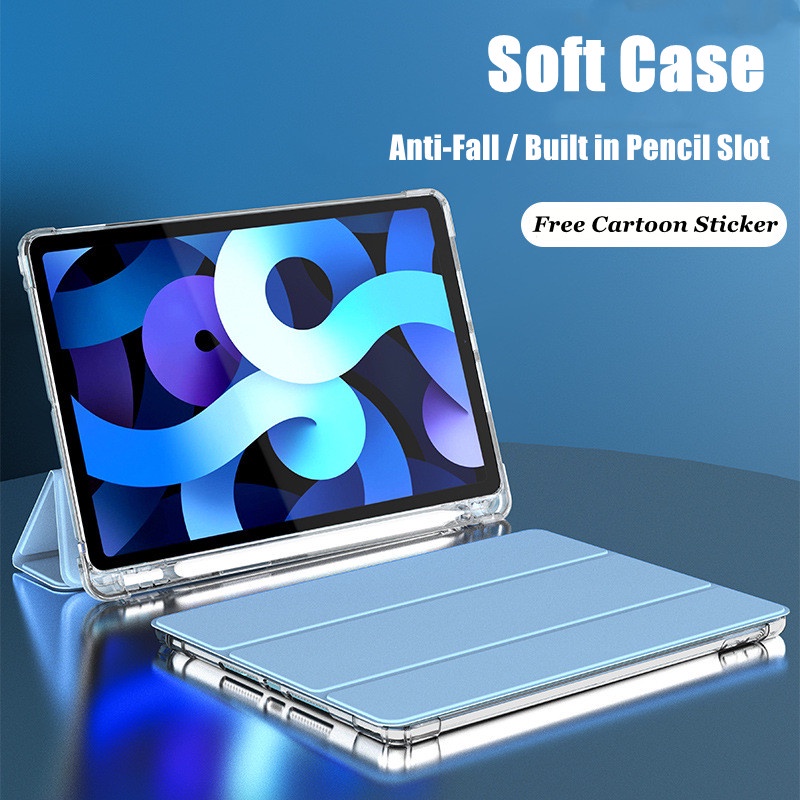 NIXXOS Ốp Máy Tính Bảng Trong Suốt Có Ngăn Đựng Bút Cho iPad 10.2 9th Generation mini 6 Air 4 Air 5 10.9