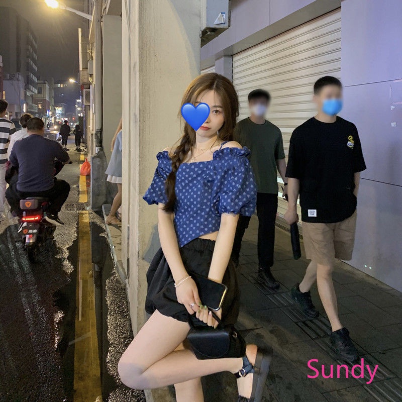 Set áo sơ mi ngắn tay + quần short mini thời trang nữ Hàn Quốc ngọt ngào (bán lẻ)