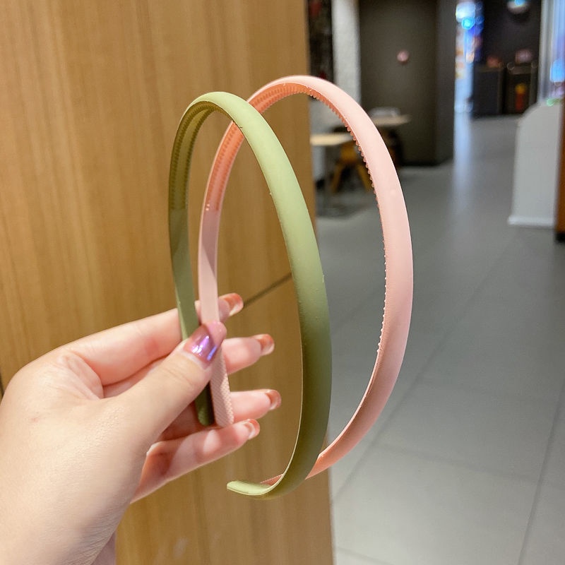 Băng Đô Cài Tóc Màu Trơn Đơn Giản Cho Nữ