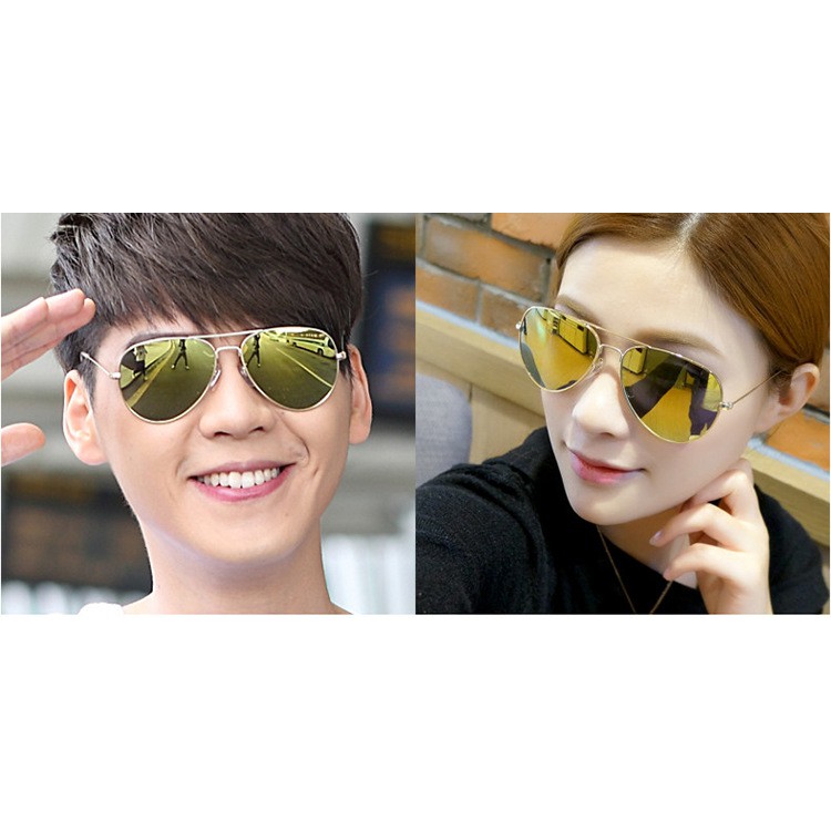 Mắt Kính tráng gương thời thượng phù hợp cho cả nam và nữ (Vàng) | BigBuy360 - bigbuy360.vn