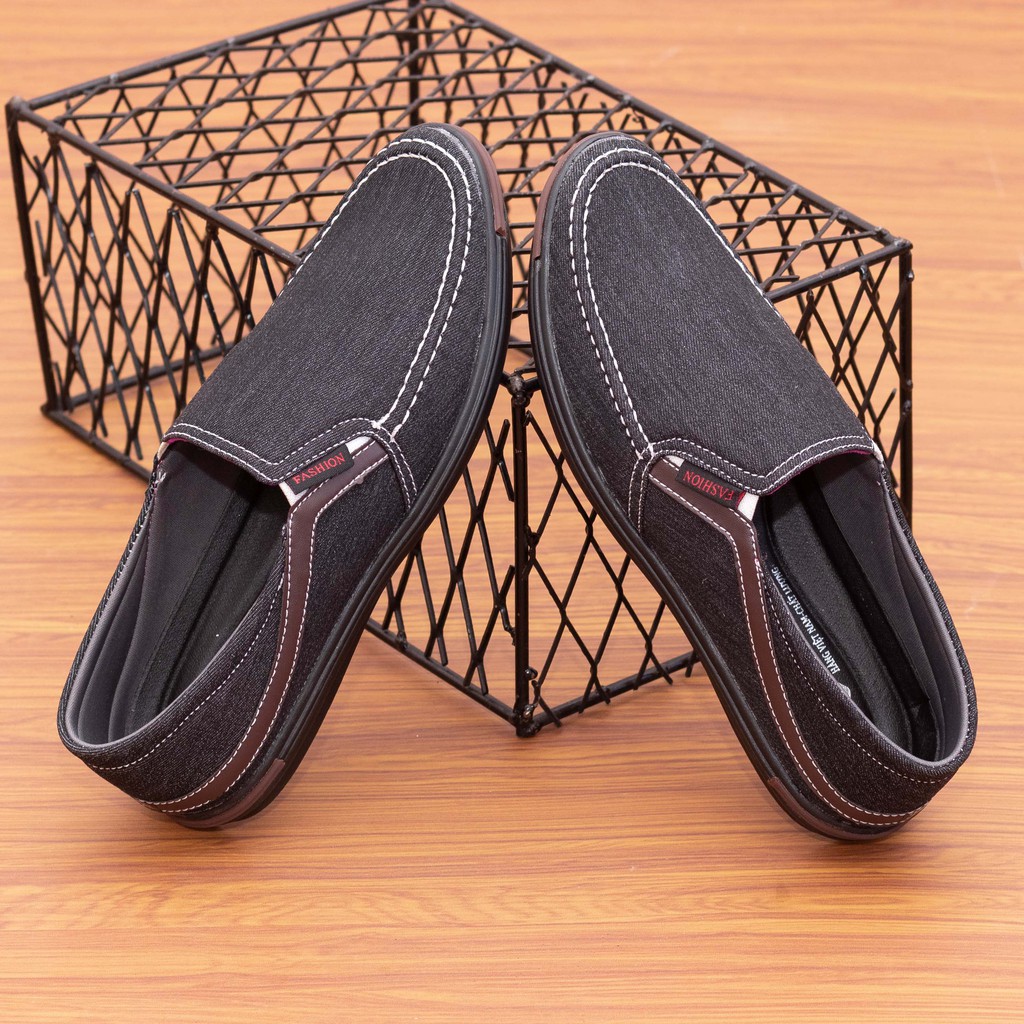 Giày lười vải jean nam ORSIL màu đen trẻ trung - L13 | BigBuy360 - bigbuy360.vn